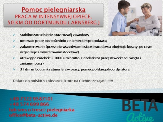 Pomoc pielęgniarska, intensywna opieka w Niemczech, Arnsberg